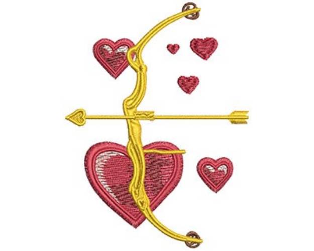 Picture of Valentine Bow &  Arrow Machine Embroidery Design