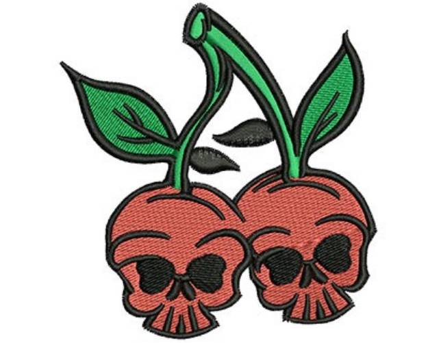 Picture of Cherry Skulls Machine Embroidery Design