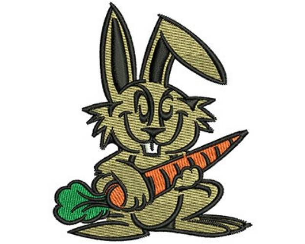 Picture of Bunny With Carrot Machine Embroidery Design