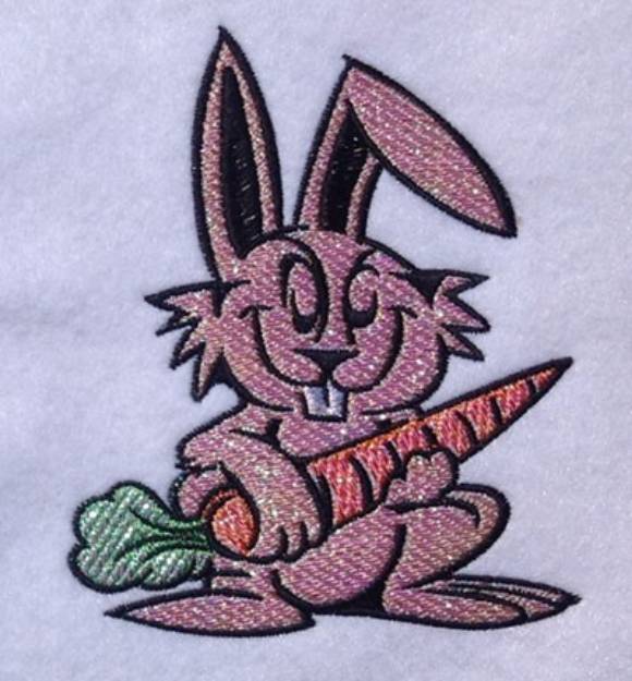 Picture of Bunny With Carrot Applique Machine Embroidery Design