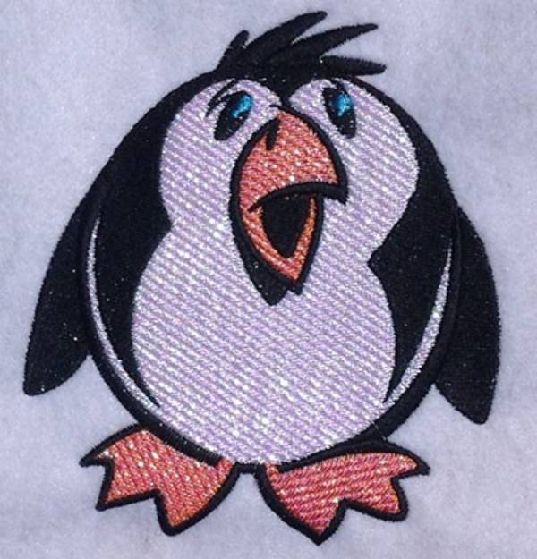 Picture of Cartoon Penguin Applique Machine Embroidery Design