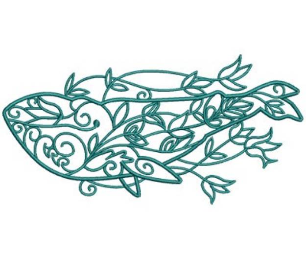 Picture of Sea Flora Whale Machine Embroidery Design