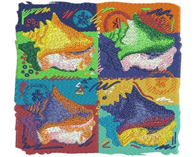 Picture of Warhol Conch Shells Machine Embroidery Design