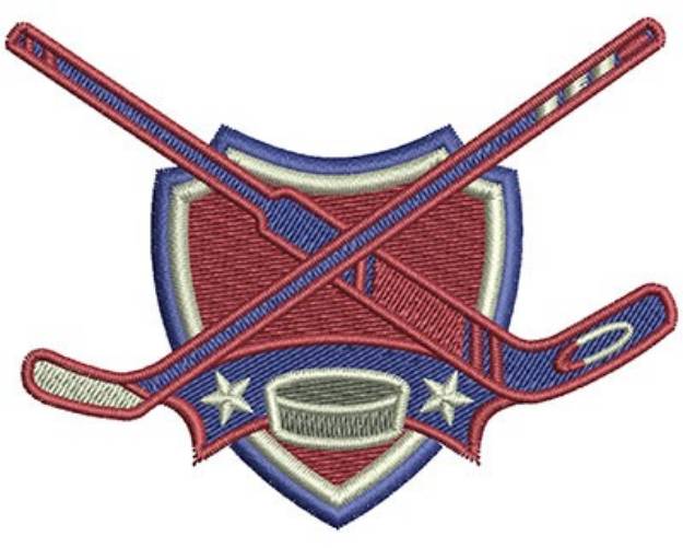 Picture of Hockey Sticks Crest  Machine Embroidery Design