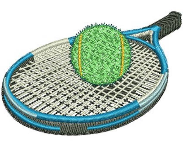 Picture of Tennis Racket And Ball Machine Embroidery Design