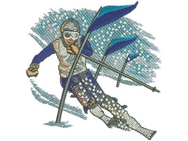 Picture of Downhill Skier Machine Embroidery Design
