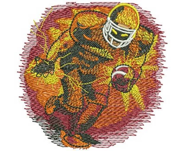 Picture of Fierce Football Player Machine Embroidery Design