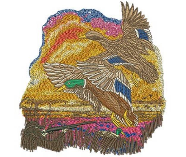 Picture of Ducks Take Flight  Machine Embroidery Design