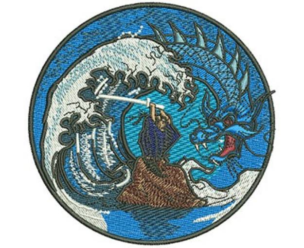 Picture of Samurai Dragon Machine Embroidery Design