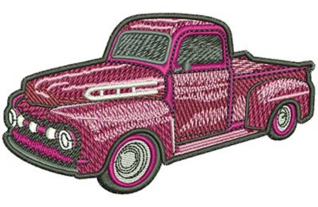 Picture of Red Classic Truck Machine Embroidery Design