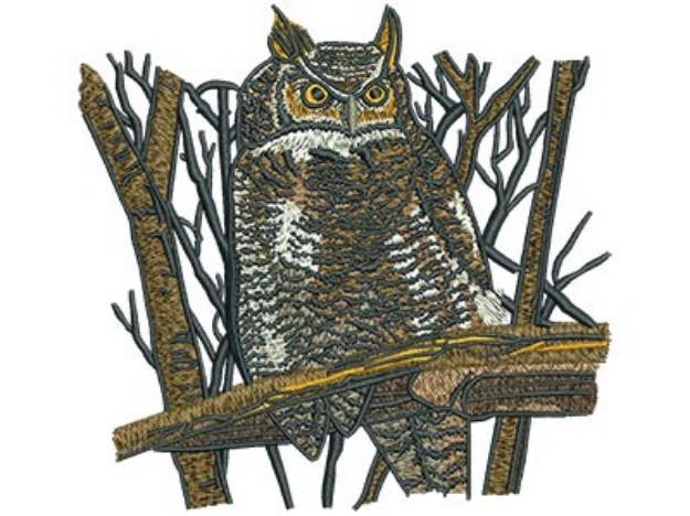 Picture of Perching Owl Machine Embroidery Design