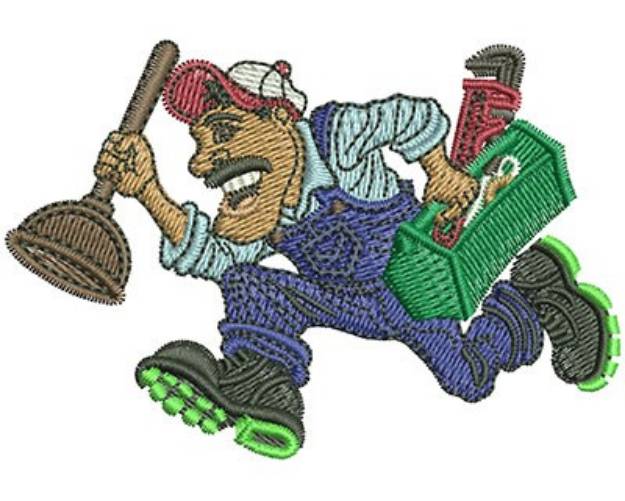 Picture of Plumber Running Machine Embroidery Design