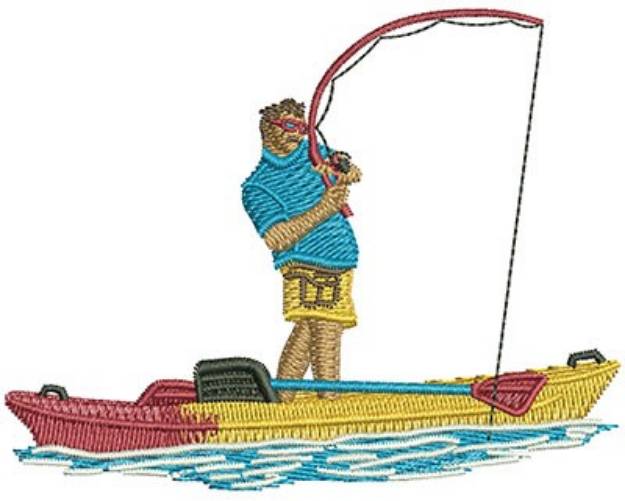 Picture of Kayak Fishing Machine Embroidery Design