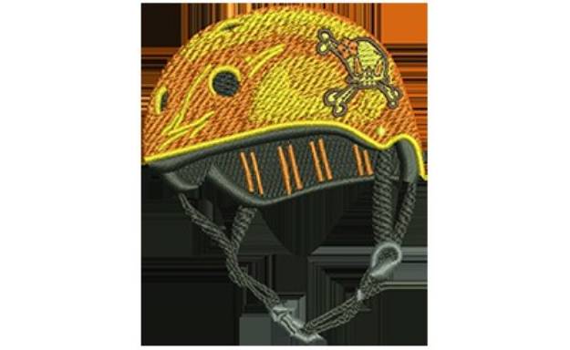 Picture of Helmet With Flower Skull Machine Embroidery Design