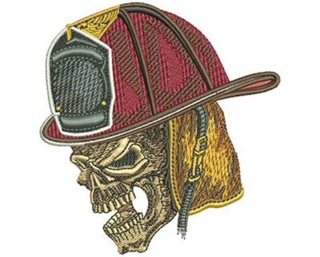 Picture of Firefighter Skull Machine Embroidery Design