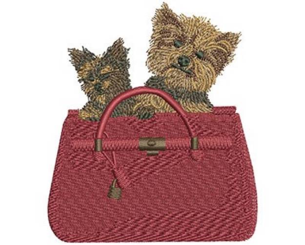 Picture of Designer Bag Yorkies! Machine Embroidery Design