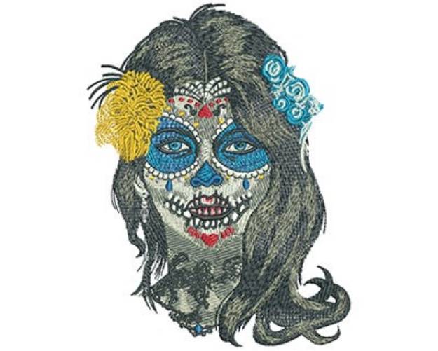 Picture of Sugar Skull Face Machine Embroidery Design
