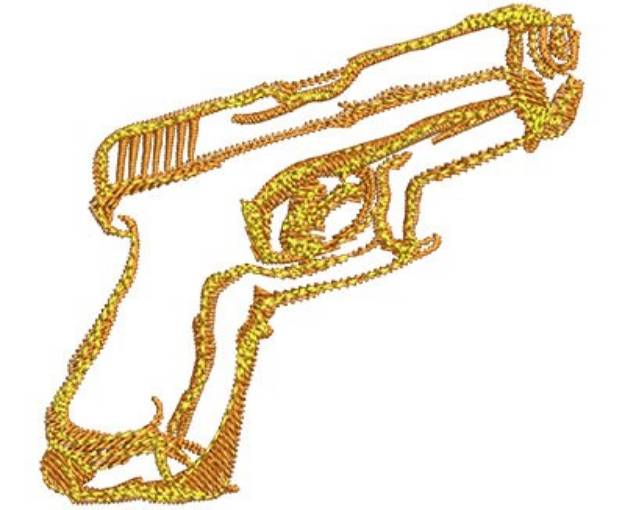 Picture of Hand Gun Outline Machine Embroidery Design