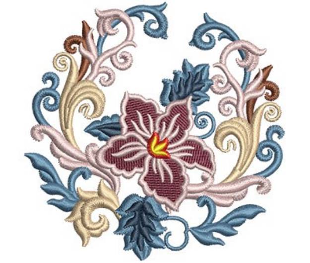 Picture of Colorful Flower Fan Machine Embroidery Design