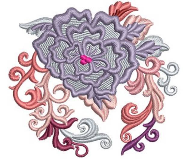 Picture of Purple Flower Fan Machine Embroidery Design