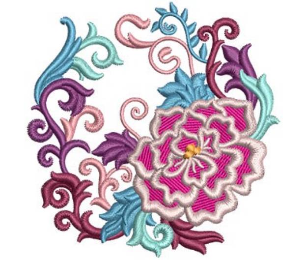 Picture of Mauve Flower Fan Machine Embroidery Design