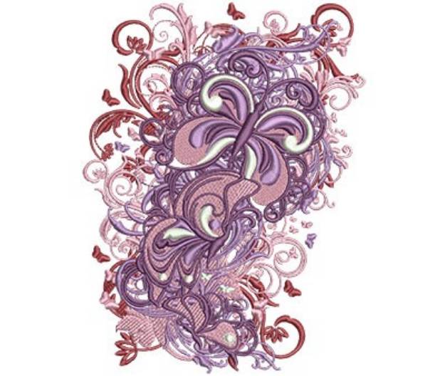 Picture of Butterflies & Swirls Machine Embroidery Design