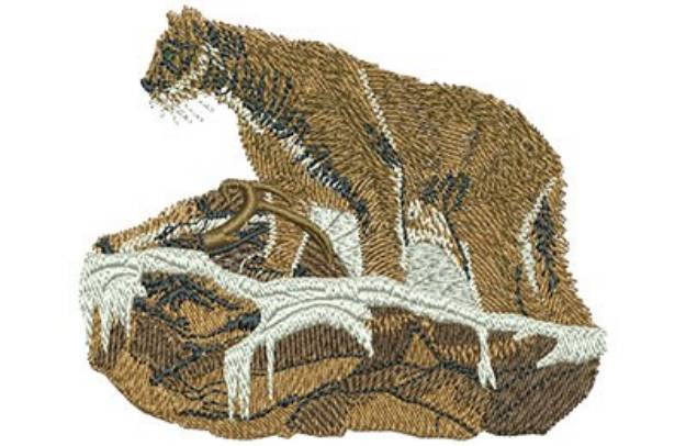 Picture of Mountain Lion Scene Machine Embroidery Design