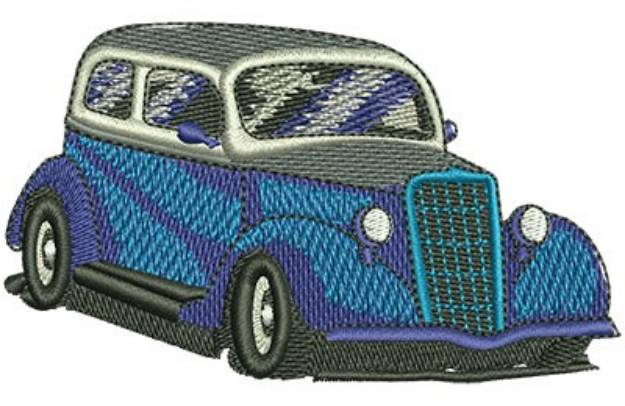 Picture of Blue Vintage Car Machine Embroidery Design