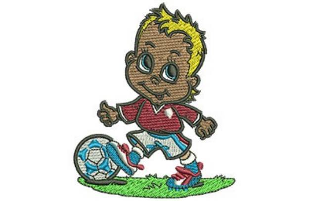 Picture of Little Soccer Player Machine Embroidery Design