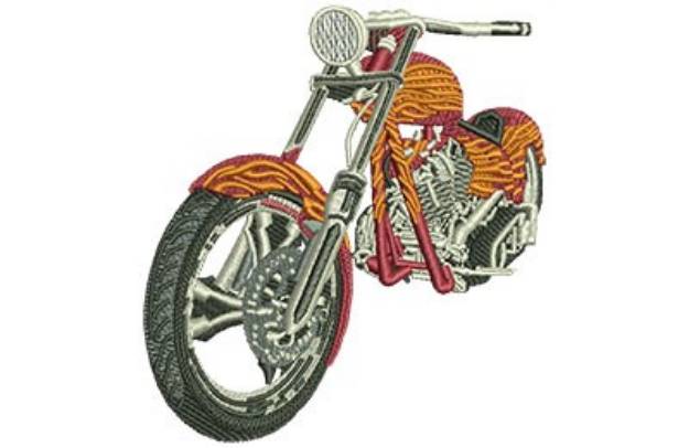 Picture of Orange Chopper Machine Embroidery Design