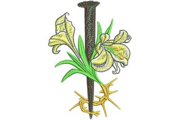 Picture of Easter Lily & Spike Machine Embroidery Design