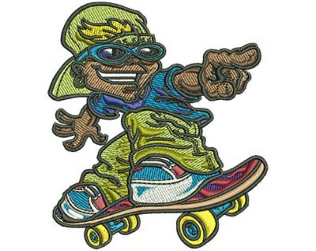 Picture of Cartoon Skateboarder Machine Embroidery Design
