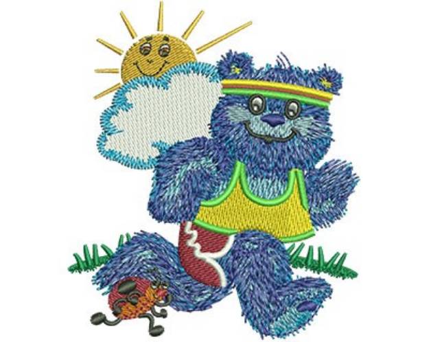 Picture of Teddy Bear Running Machine Embroidery Design