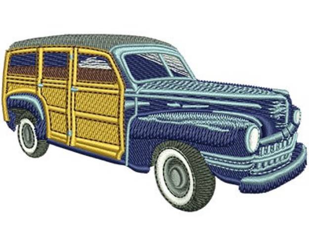 Picture of Woody Station Wagon Machine Embroidery Design