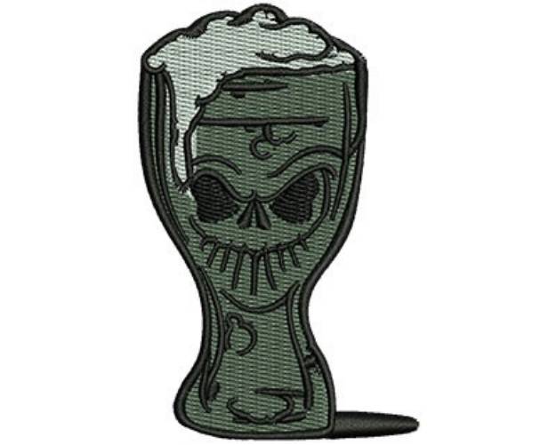 Picture of Skeleton Beer Glass Machine Embroidery Design