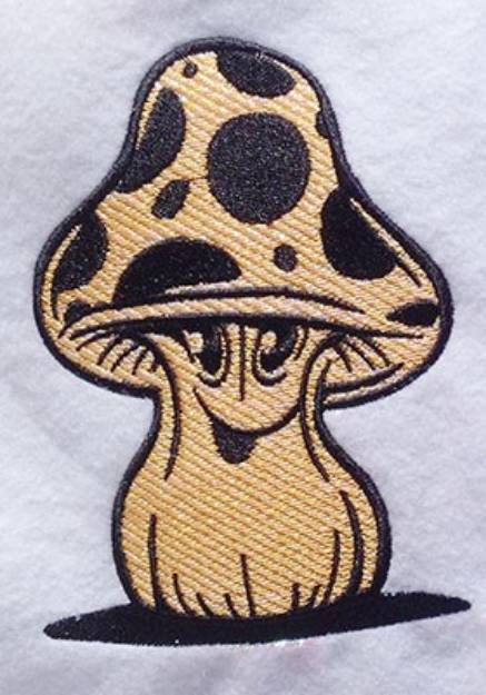 Picture of Happy Mushroom Applique Machine Embroidery Design