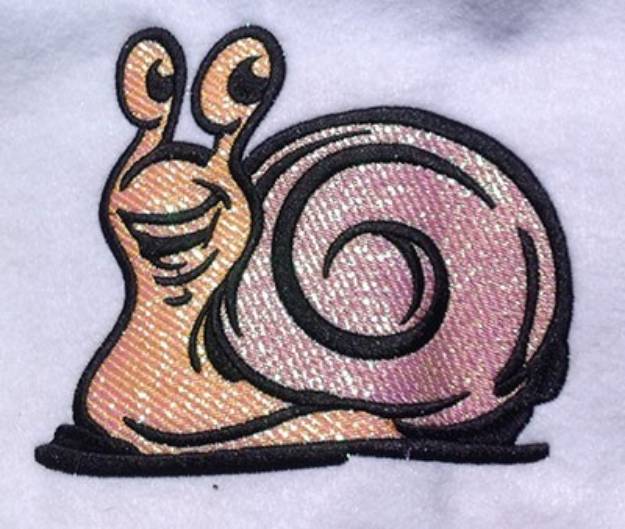 Picture of Happy Snail Applique Machine Embroidery Design