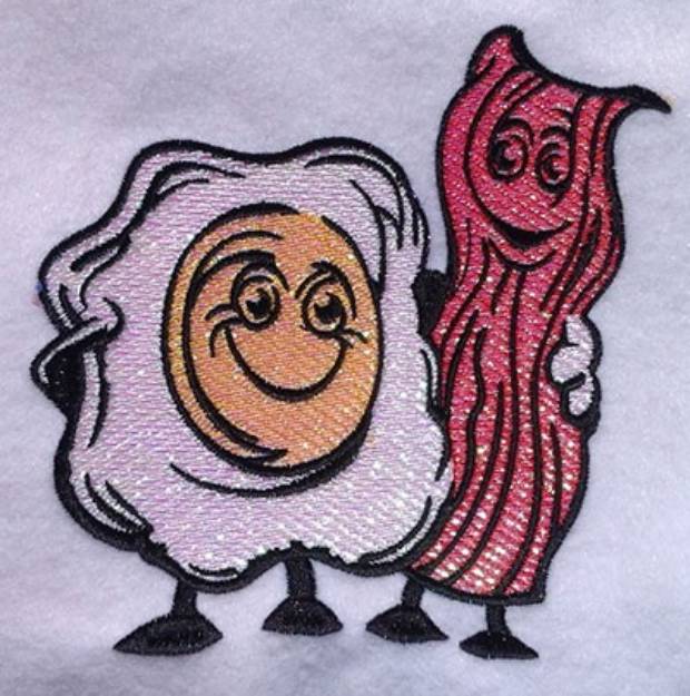 Picture of Bacon & Eggs Applique Machine Embroidery Design