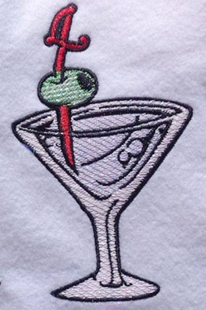 Picture of Pour Me A Martini Applique Machine Embroidery Design