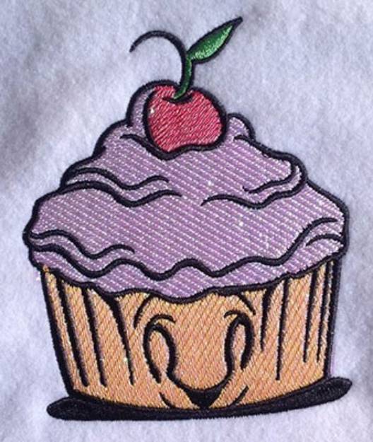 Picture of Happy Cupcake Applique Machine Embroidery Design