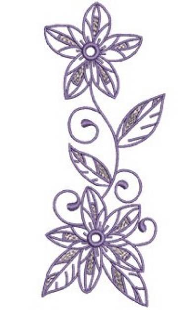 Picture of Lilac Flower Border Outline Machine Embroidery Design