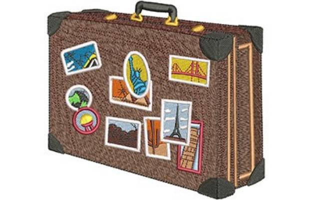 Picture of Around The World Suitcase Machine Embroidery Design