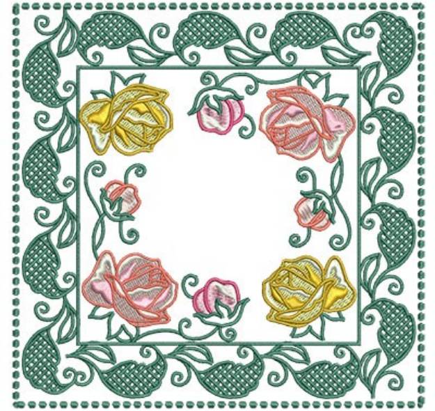 Picture of Framed Roses Machine Embroidery Design