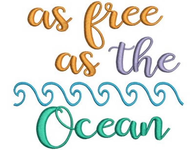 Picture of As Free As The Ocean Machine Embroidery Design