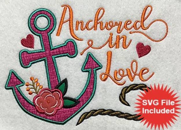 Picture of Anchored In Love Applique Machine Embroidery Design