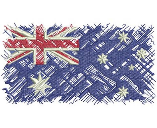 Picture of Distressed Australian Flag Machine Embroidery Design