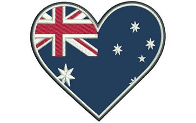 Picture of Aussie Heart Applique Machine Embroidery Design