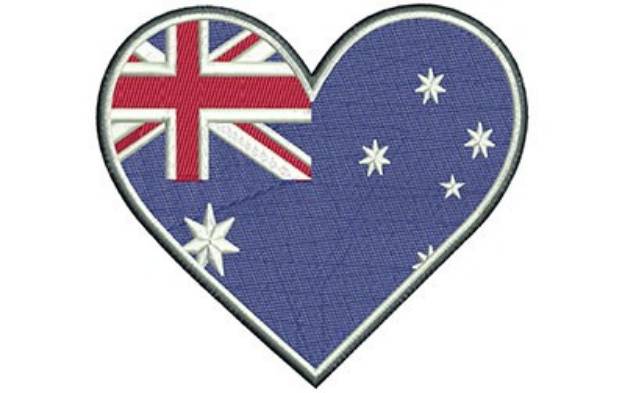 Picture of Aussie Heart Machine Embroidery Design