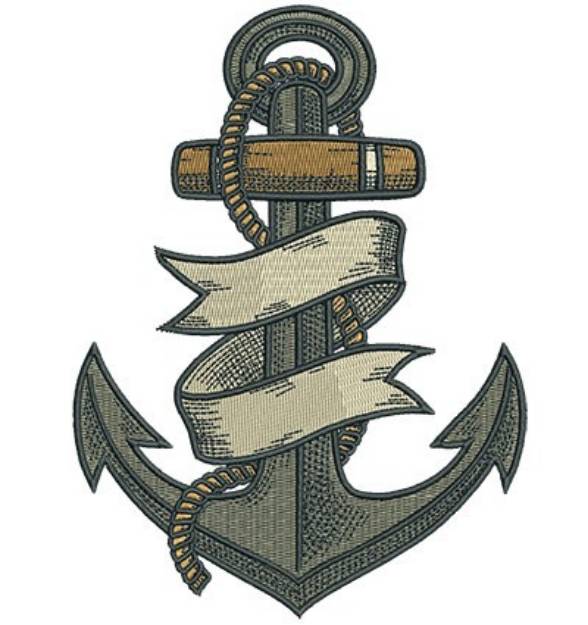 Picture of Anchor & Banner Machine Embroidery Design