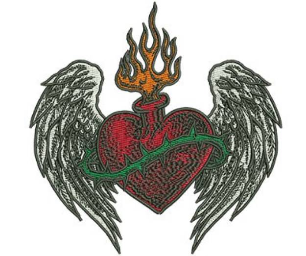 Picture of Gypsy Queen Wing Heart Machine Embroidery Design